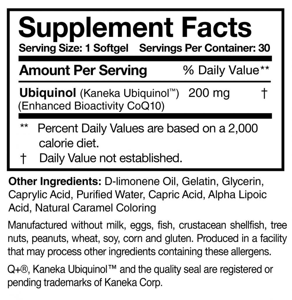 Ubiquinol Super 200™ Researched Nutritionals